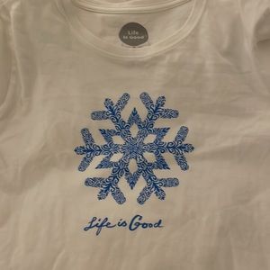 Women's Watercolor Snowflake Long Sleeve Crusher